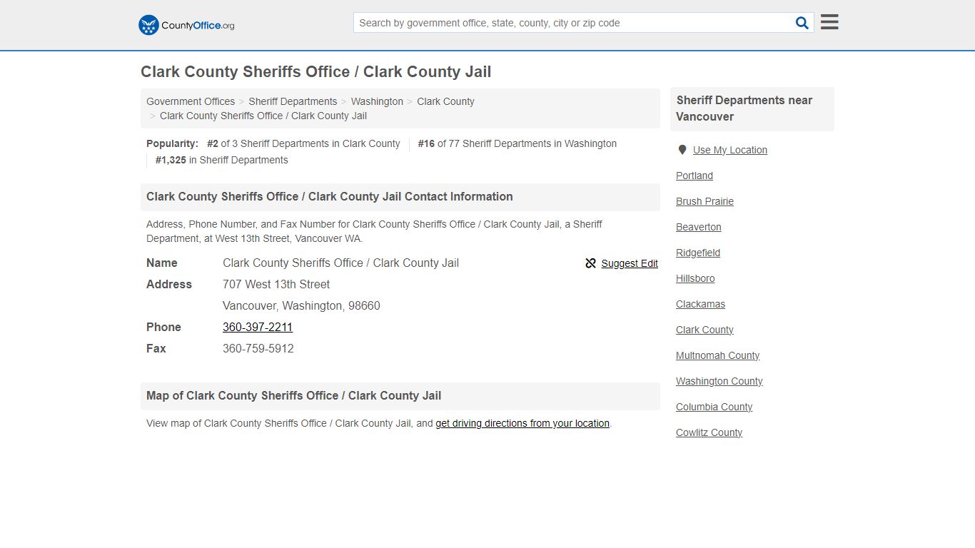 Clark County Sheriffs Office / Clark County Jail - Vancouver, WA ...
